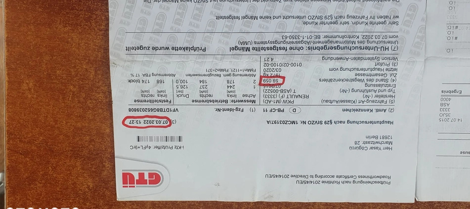 Renault Laguna cena 39900 przebieg: 73000, rok produkcji 2015 z Górzno małe 172